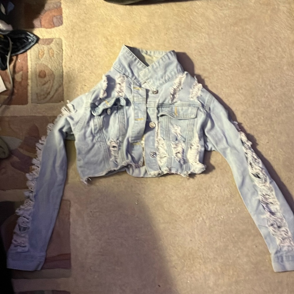 Ripped Jean jacket girls x small